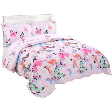 MarCielo Kids Butterfly Quilt Bedspread Set For Teens Girls Boys. View a larger version of this product image.