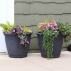 Alternate image 1 for Sunnydaze Anjelica Polyresin Indoor/Outdoor Unbreakable Double-Walled UV-Resistant Flower Pot Planter - 24" Diameter - 2-Pack - Slate