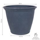 Alternate image 3 for Sunnydaze Anjelica Polyresin Indoor/Outdoor Unbreakable Double-Walled UV-Resistant Flower Pot Planter - 24" Diameter - 2-Pack - Slate