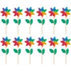 Alternate image 0 for Blue Panda 12 Pack Rainbow Flower Pinwheels for Yard and Garden Decorations (11.2 Inches)