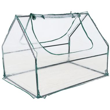 Sunnydaze Mini Greenhouse with 2 Zippered Side Doors - 4' x 3' - Clear. View a larger version of this product image.