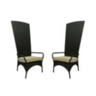 Alternate image 0 for CC Outdoor Living Set of 2 Black Resin Wicker Outdoor Patio King Chairs With Beige Cushions