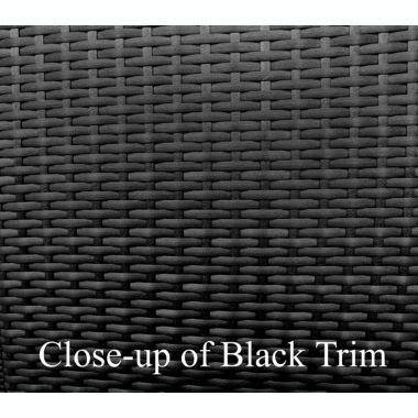 CC Outdoor Living Set of 2 Black Resin Wicker Outdoor Patio King Chairs With Beige Cushions. View a larger version of this product image.