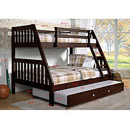 Donco Trading  Twin/Full Mission Bunk Bed W/Twin Trundle
