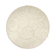 Simple Designs Home Decorative Round Flushmount Ceiling Light with Scroll Swirl Design - White