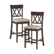 Lexicon Counter Height Dining Chair with double cross back , set of 2- Dark brown