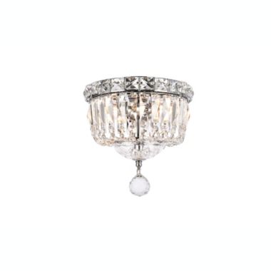 Elegant Lighting Tranquil 2 light Chrome Flush Mount Clear Royal Cut Crystal. View a larger version of this product image.