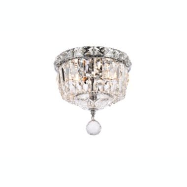 Elegant Lighting Tranquil 2 light Chrome Flush Mount Clear Royal Cut Crystal. View a larger version of this product image.