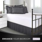 Alternate image 1 for SHOPBEDDING Ruffled Bed Skirt with Split Corners - Queen, Dove Grey, 21 Inch Drop Cotton Blend Bedskirt (Available in 14 Colors) - Blissford