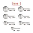 Alternate image 1 for Chef Pomodoro Stainless Steel Measuring Cup Set, Nested and Stackable with 7 Pieces, Sturdy Extra-long Handles with Lasered Markings and Sorting Ring, Metal Kitchen Spoons for Wet and Dry Ingredients