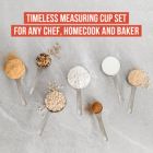 Alternate image 2 for Chef Pomodoro Stainless Steel Measuring Cup Set, Nested and Stackable with 7 Pieces, Sturdy Extra-long Handles with Lasered Markings and Sorting Ring, Metal Kitchen Spoons for Wet and Dry Ingredients