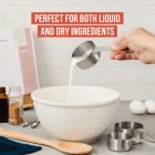 Alternate image 3 for Chef Pomodoro Stainless Steel Measuring Cup Set, Nested and Stackable with 7 Pieces, Sturdy Extra-long Handles with Lasered Markings and Sorting Ring, Metal Kitchen Spoons for Wet and Dry Ingredients