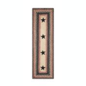 Home Spice Decor 8" x 28" Stair Tread Rectangular Primitive Star Gloucester Jute Braided Accessories - 13 Pack