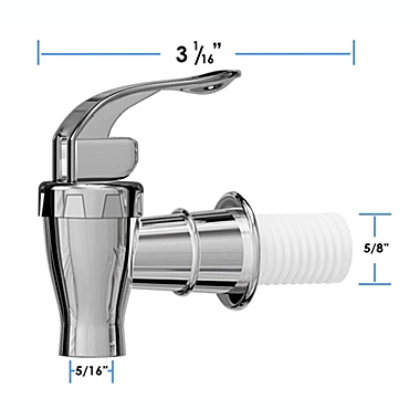 Noa Store 1 Pack Silver Beverage Dispenser Replacement Spigot, Push Style Spigot for Beverage Dispenser Carafe, Water Dispenser Replacement Faucet Spout for Drink Dispenser. View a larger version of this product image.