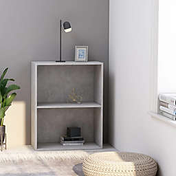 vidaXL 2-Tier Book Cabinet Concrete Gray 23.6