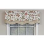 Alternate image 3 for RLF Home Gianna Glory Valance Red. 3" Rod Pocket, Layered, Trimmed. 50"W X 16"L