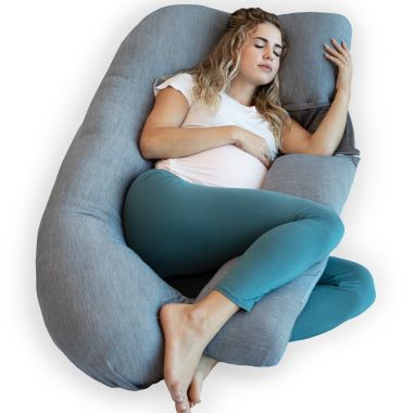 PharMeDoc Pregnancy Pillow, U-Shape Cooling Cover - Dark Grey. View a larger version of this product image.