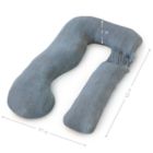 Alternate image 1 for PharMeDoc Pregnancy Pillow, U-Shape Cooling Cover - Dark Grey
