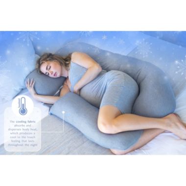 PharMeDoc Pregnancy Pillow, U-Shape Cooling Cover - Dark Grey. View a larger version of this product image.