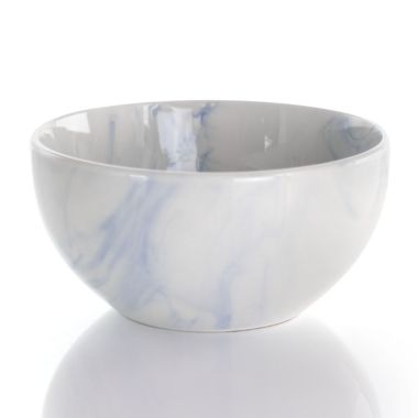 Elama Fine Marble 16 Piece Stoneware Dinnerware Set in Blue and White. View a larger version of this product image.