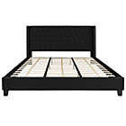 Alternate image 3 for Emma + Oliver King Accent Extended Panel Platform Bed in Black Fabric