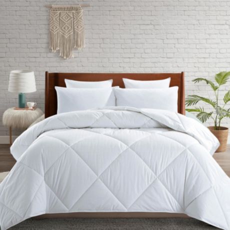 100% Cotton White All Season Down Alternative Quilted Comforter Duvet 450 TC 