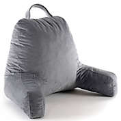 Cheer Collection Kids Size Reading Pillow with Arms for Sitting Up in Bed - Grey