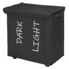 Alternate image 2 for mDesign Divided Laundry Hamper Basket with Lid, Fabric Handles