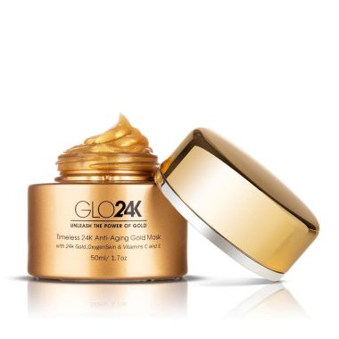 GLO24K Timeless Nourishing Gold Mask With 24k Gold, OxygenSkin, & Vitamins C,E Potent Formula For Radiant Skin - Made In The USA. View a larger version of this product image.