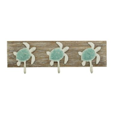 Cheungs Coralia Decorative Wall Mounted Sea Turtle Coat Hanger - 3 Hooks. View a larger version of this product image.