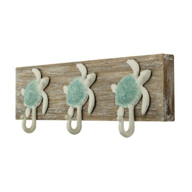 Cheungs Coralia Decorative Wall Mounted Sea Turtle Coat Hanger - 3 Hooks. View a larger version of this product image.