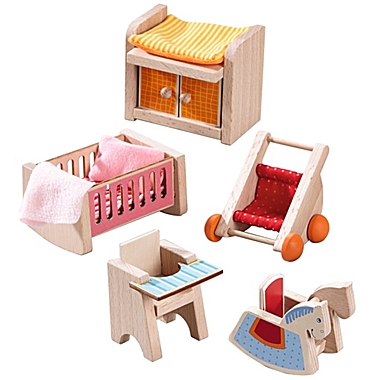 HABA Little Friends Children&#39;s Nursery Room - Dollhouse Furniture for 4&quot; Bendy Dolls. View a larger version of this product image.