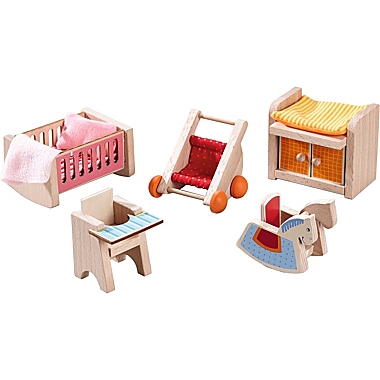 HABA Little Friends Children&#39;s Nursery Room - Dollhouse Furniture for 4&quot; Bendy Dolls. View a larger version of this product image.