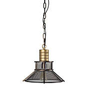 Melrose 49" Golden Brushed Brown Rustic Metal Hanging Ceiling Lamp Fixture