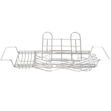 ToiletTree Products Stainless Steel Bathtub Caddy with Extending Sides and Book Holder. View a larger version of this product image.
