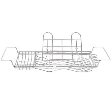 ToiletTree Products Stainless Steel Bathtub Caddy with Extending Sides and Book Holder. View a larger version of this product image.