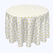 Fabric Textile Products, Inc. Round Tablecloth, 100% Polyester, 70" Round, Hand Drawn Yellow Tulips