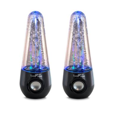beFree Sound Bluetooth LED Dancing Water Multimedia Speakers in Black. View a larger version of this product image.