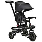 Alternate image 0 for Qaba Baby Tricycle 4 In 1 Stroller w/ Reversible Angle Adjustable Seat Removable Handle Canopy Handrail Belt Storage Footrest Brake Clutch for 1-5 Years Old Black