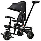 Alternate image 2 for Qaba Baby Tricycle 4 In 1 Stroller w/ Reversible Angle Adjustable Seat Removable Handle Canopy Handrail Belt Storage Footrest Brake Clutch for 1-5 Years Old Black