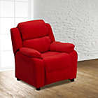 Alternate image 0 for Flash Furniture Charlie Deluxe Padded Contemporary Red Microfiber Kids Recliner with Storage Arms