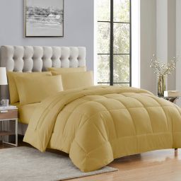 Sweet Home Collection - Bed-in-A-Bag Solid Color Comforter & Sheet Set Soft All Season Bedding, King, Camel
