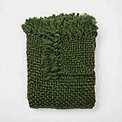 Dormify Emme Chunky Knit Throw Blanket - Forest Green