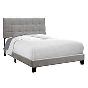 Homeroots Bed & Bath  Full Size Grey Linen Bed - Grey