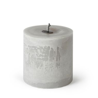 BIDK Home 11.75" Gray Linen Outdoor Pillar Super Candle. View a larger version of this product image.