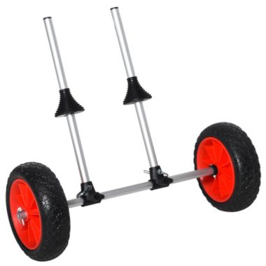 Soozier Universal Kayak Cart Trolley Trailer with Strong Aluminum Frame, Adjustable Width Crossbar, & Large Tires. View a larger version of this product image.