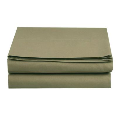 Elegant Comfort 2 Piece Flat Sheet Polyester Queen Green