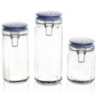 Alternate image 1 for Laurie Gates California Designs Tierra 3 Piece Glass Canister Set with Decorated Lids