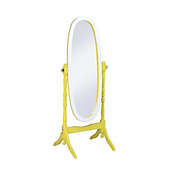 Ore International 59.25 In Yellow/White Oval Cheval Standing Nirror