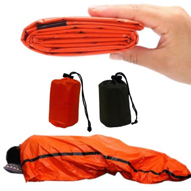 Discount Trends Waterproof Emergency Survival Sleeping Bag Portable Hiking Camping Gear Thermal Blanket Bivy Bag Mylar  Space Blanket Winter Emergency Kit. View a larger version of this product image.